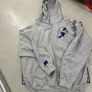 Niicethings screenprinted hoodie. Embroidered cuffs. Never worn.